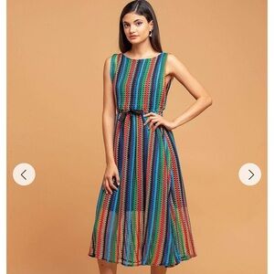 guc eva franco Multicolor Striped perforated Sleeveless Dress 6